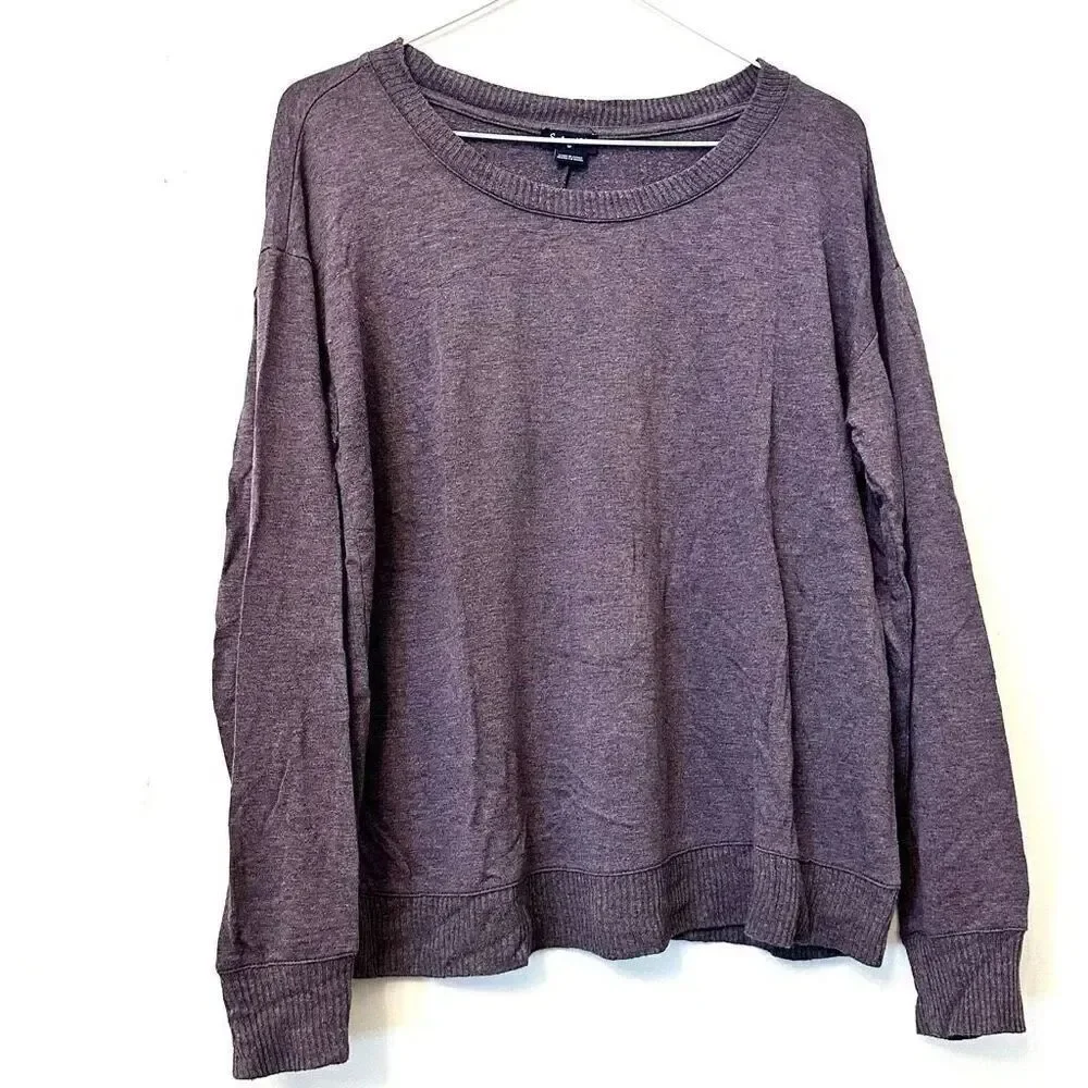 Splendid Rayon Blend Jersey Knit Long Sleeve Pullover Purple Sweatshirt Medium
